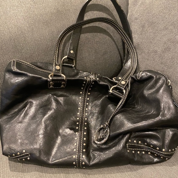 Michael Kors Handbags - Michael Kors black leather shoulder bag stud